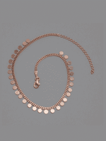 Load image into Gallery viewer, Themis - Circle Charm Anklet: Rose Gold Polish
