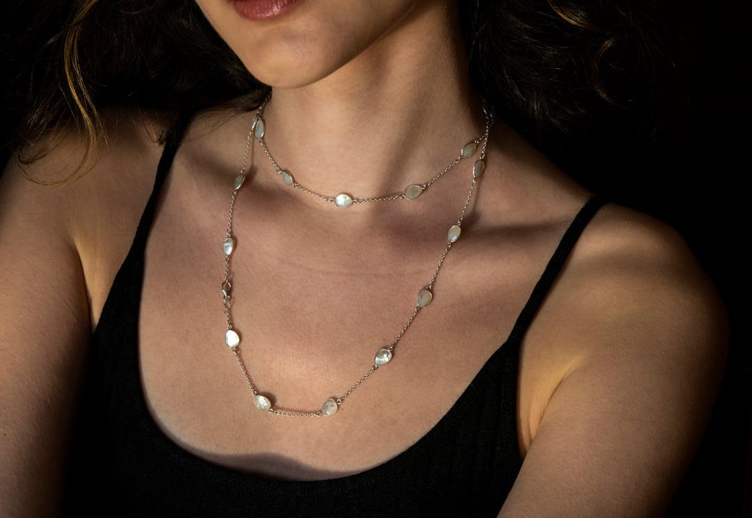 Cassiopeia - Layered Mother of Pearl Stone Necklace
