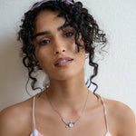 Load image into Gallery viewer, Dryad - Multicolor Zirconia Arch Flower and Leaves Pendant Necklace
