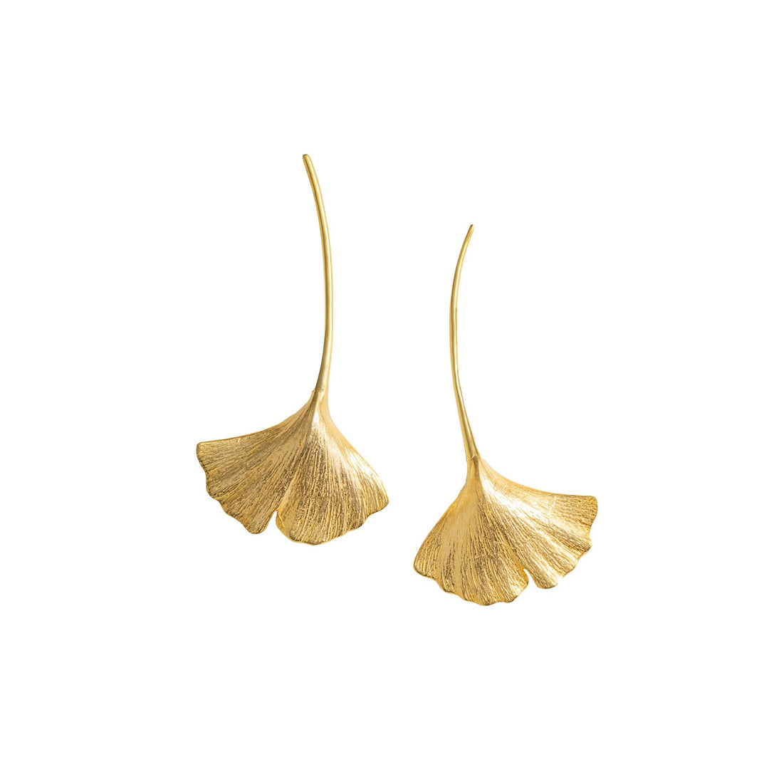 Aquatic Allure - 925 Silver Fishtail Dangle Earrings: Gold Rhodium Plating