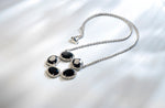Load image into Gallery viewer, Lycoris - Silver Necklace with Smoky &amp; White Zircon Flower Pendant
