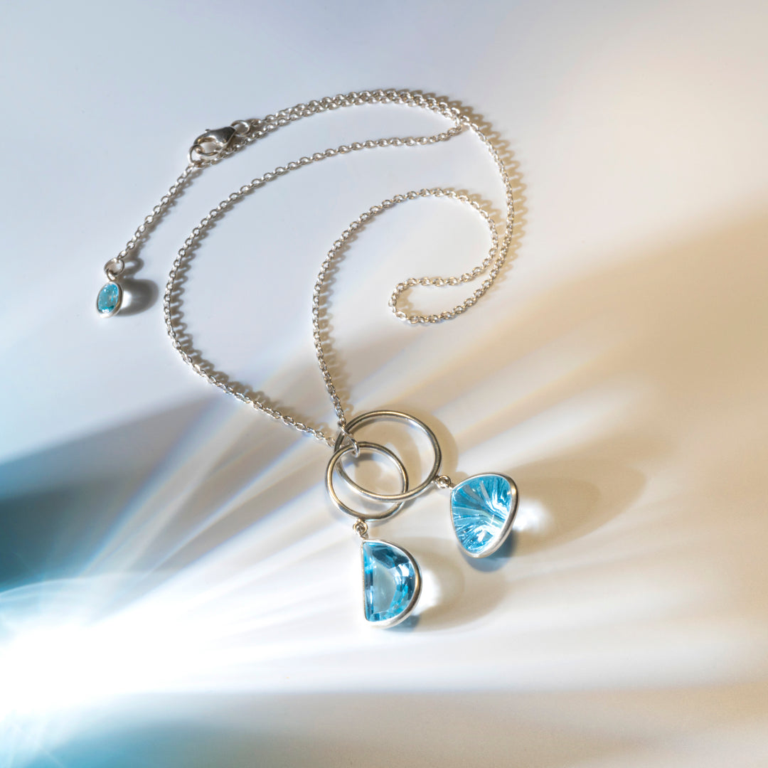 Cygnus - Sky Blue Topaz Stone Necklace