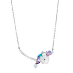 Load image into Gallery viewer, Dryad - Multicolor Zirconia Arch Flower and Leaves Pendant Necklace
