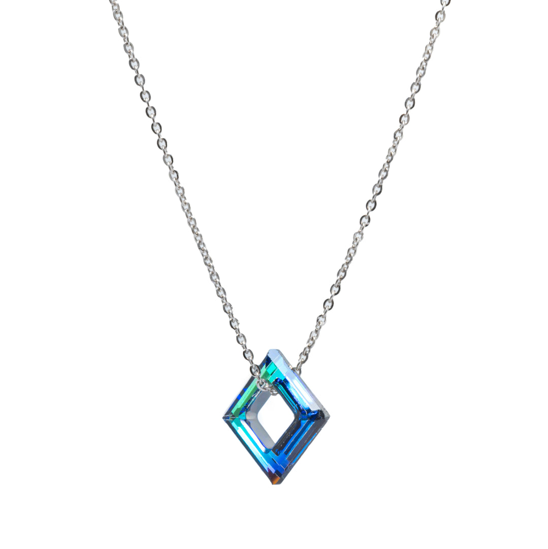 Juno - Waterproof Diamond Pendant Necklace (Blue / Green / Clear Stone)