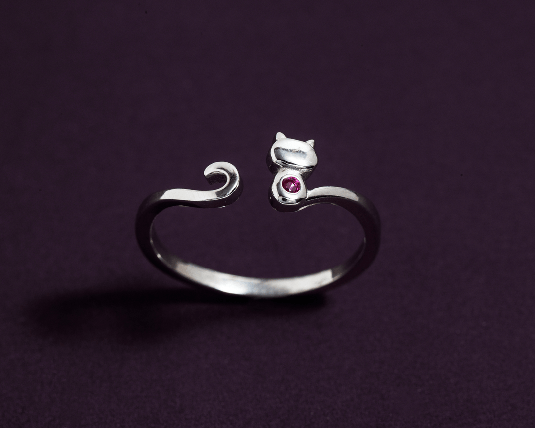 Felis - Adjustable Rhinestone Cat Ring