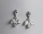 Load image into Gallery viewer, Aura - Triple Teardrop Cluster Zirconia Earrings
