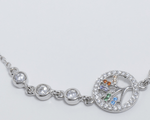 Load image into Gallery viewer, Eleos - Zirconia Solitaire World Tree Charm Bracelet
