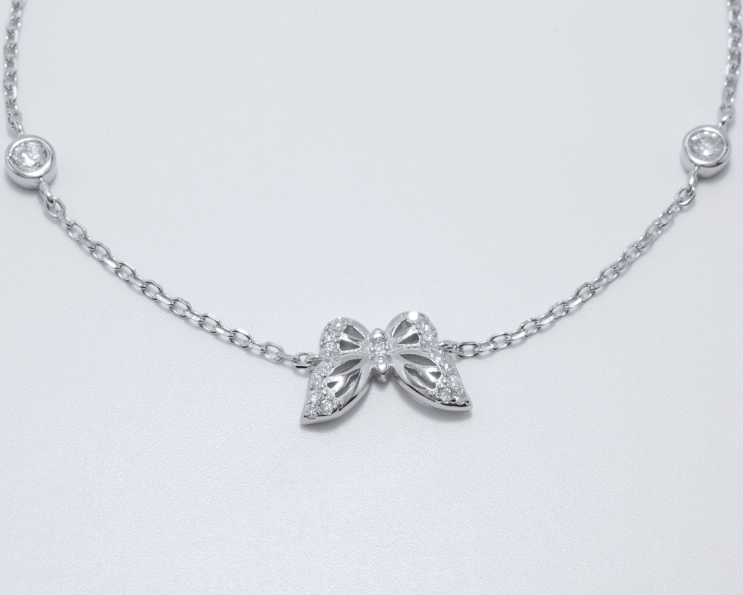 Anima - Zirconia Solitaire Butterfly Charm Bracelet