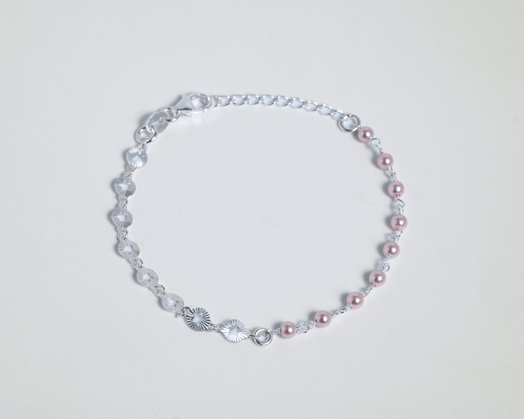 Harmonia - Dual Star Charm and Pink Pearl Bracelet