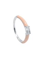 Load image into Gallery viewer, Luna - Peach Enamel Zirconia Ring
