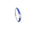 Load image into Gallery viewer, Isis - Waterproof Blue Enamel Zirconia Ring
