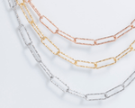 Load image into Gallery viewer, Amira - Triple Layered Necklace: Silver, Gold and Rose Gold Polish
