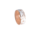 Load image into Gallery viewer, Sol - Waterproof White Enamel Zirconia Ring: Rose Gold
