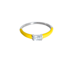 Load image into Gallery viewer, Ruma - Lemon Enamel Zirconia Ring
