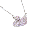 Load image into Gallery viewer, Aphrodite - Pink Zirconia Swan Pendant Necklace
