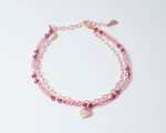 Load image into Gallery viewer, Imeros - Double Layered Beaded Heart Bracelet: Gold Polish
