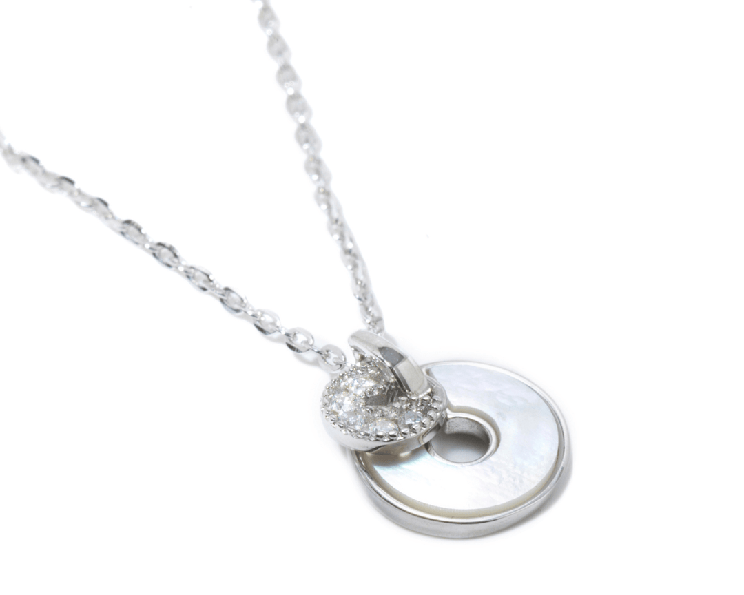 Caishen - Zirconia Studded Coin Pendant Necklace