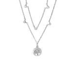 Load image into Gallery viewer, Assyria - Zirconia Heart and World Tree Charm Necklace
