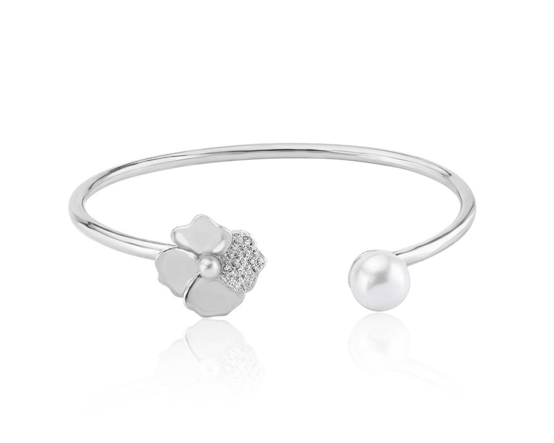 Pearl Bloom Cuff Bracelet