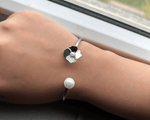 Load image into Gallery viewer, Pearl Bloom Cuff Bracelet
