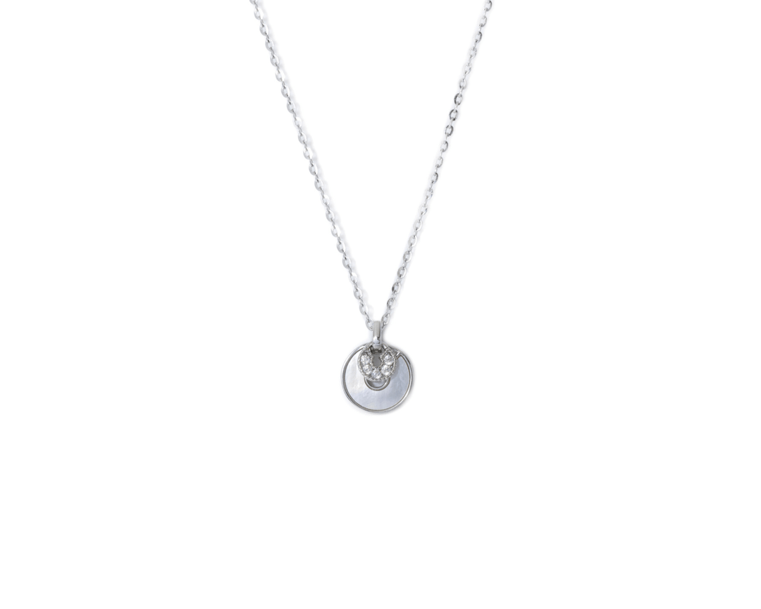 Caishen - Zirconia Studded Coin Pendant Necklace