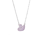 Load image into Gallery viewer, Aphrodite - Pink Zirconia Swan Pendant Necklace
