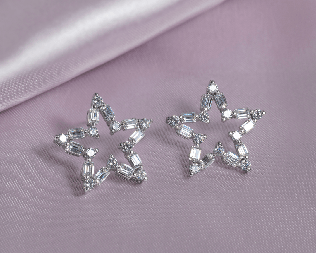 Selene - Zirconia Star Stud Earrings