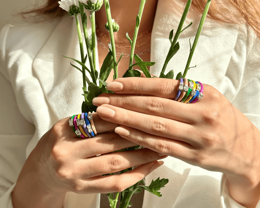 Ruma - Lemon Enamel Zirconia Ring