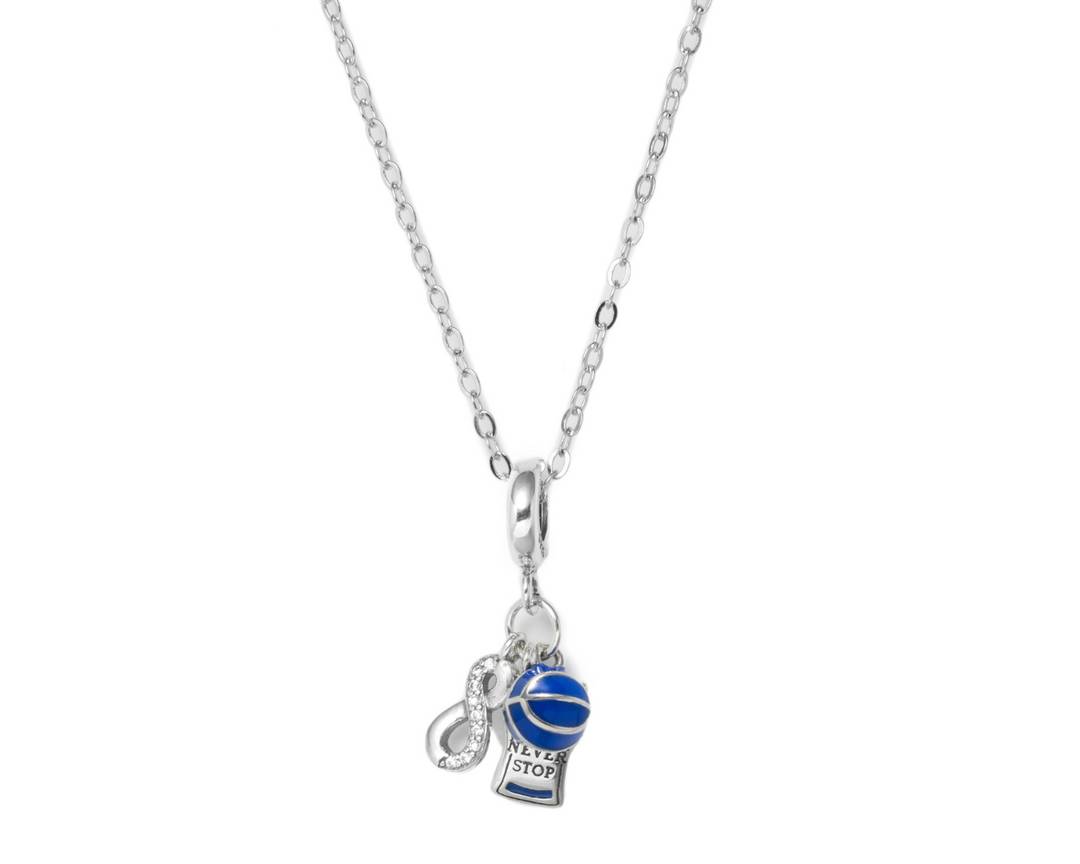 Diana - Waterproof Enamel Basketball Charm Necklace: Blue