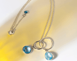 Load image into Gallery viewer, Scorpius - Layered Sky Blue Topaz Stone Necklace
