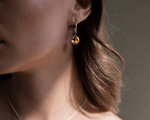 Load image into Gallery viewer, Pegasus - Citrine Stone C-Hoop Earrings
