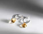 Load image into Gallery viewer, Pegasus - Citrine Stone C-Hoop Earrings
