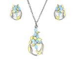 Load image into Gallery viewer, Augusta - Waterproof Enamel Teardrop Flowers Set: Yellow and Blue / Black and White
