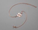 Load image into Gallery viewer, Asteria - Floral Charm Anklet Rose Gold Polish
