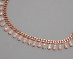 Load image into Gallery viewer, Theia - Zirconia Teardrop Charm Anklet: Rose Gold Polish
