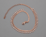 Load image into Gallery viewer, Theia - Zirconia Teardrop Charm Anklet: Rose Gold Polish
