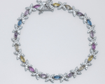 Load image into Gallery viewer, Hegemone - Zirconia and Colorful Stone Floral Bracelet
