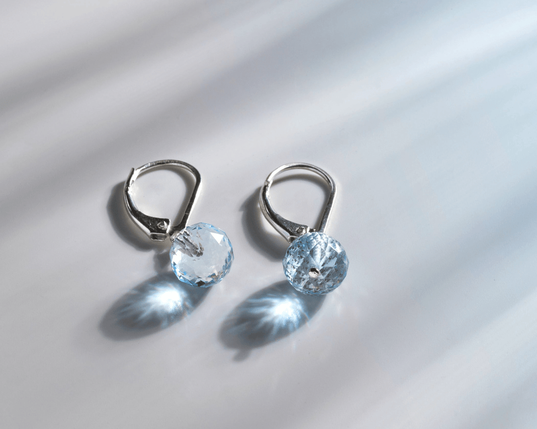 Remus - Sky Blue Topaz Shepherd Hook Earrings