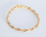 Load image into Gallery viewer, Adonis - Triple Layered Braided Bracelet: Silver, Gold and Rose Gold Polish
