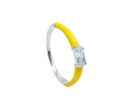 Load image into Gallery viewer, Ruma - Lemon Enamel Zirconia Ring
