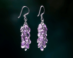 Load image into Gallery viewer, Sirius - Fern Shaped Amethyst Cluster Earrings
