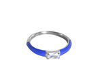 Load image into Gallery viewer, Isis - Waterproof Blue Enamel Zirconia Ring
