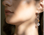 Load image into Gallery viewer, Borealis - Amethyst, Citrine, and Rose Quartz Stone Dangle Earrings
