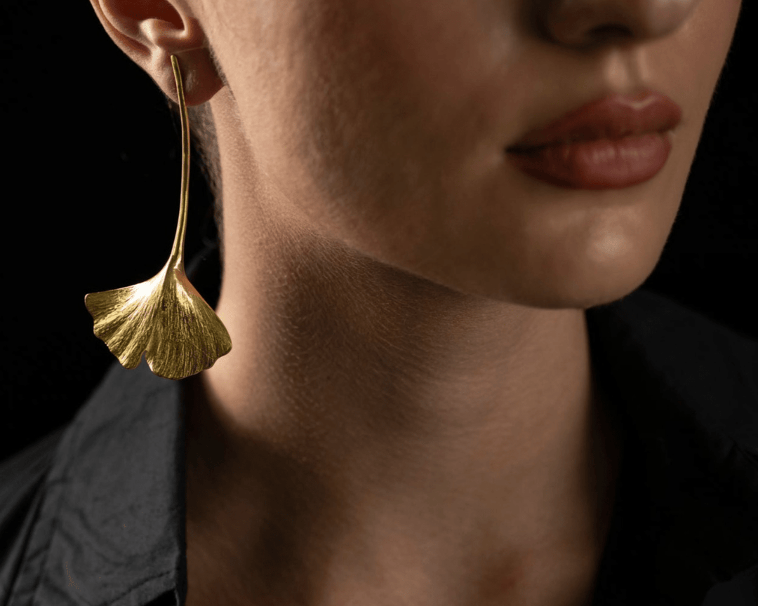 Aquatic Allure - 925 Silver Fishtail Dangle Earrings: Gold Rhodium Plating