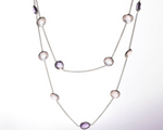 Load image into Gallery viewer, Bellatrix - Layered Amethyst &amp; Rose Quartz Stone Necklace
