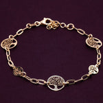 Load image into Gallery viewer, Drasil - Chainlink World Tree Charm Bracelet: Gold Polish
