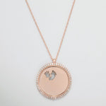 Load image into Gallery viewer, Hemera - Cable Link Chain with Zirconia Studded Pendant: Rose Gold Polish
